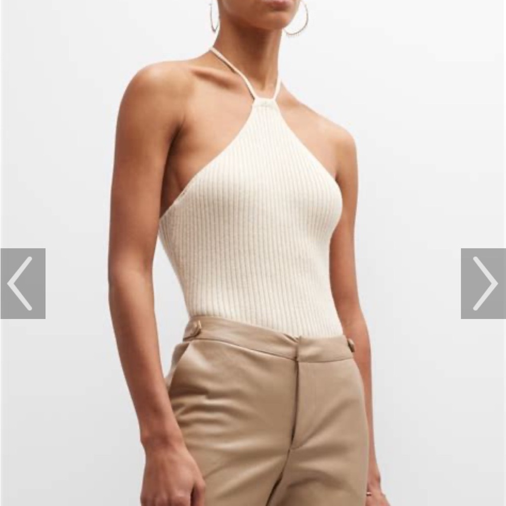Chic Ivory Ribbed Halter Tank - Picture 5 of 6